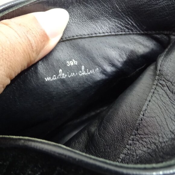 Joie Black Suede Fringe Ankle Boots Block Heel Women Size 39.5 8.5 Slip On - Picture 6 of 15